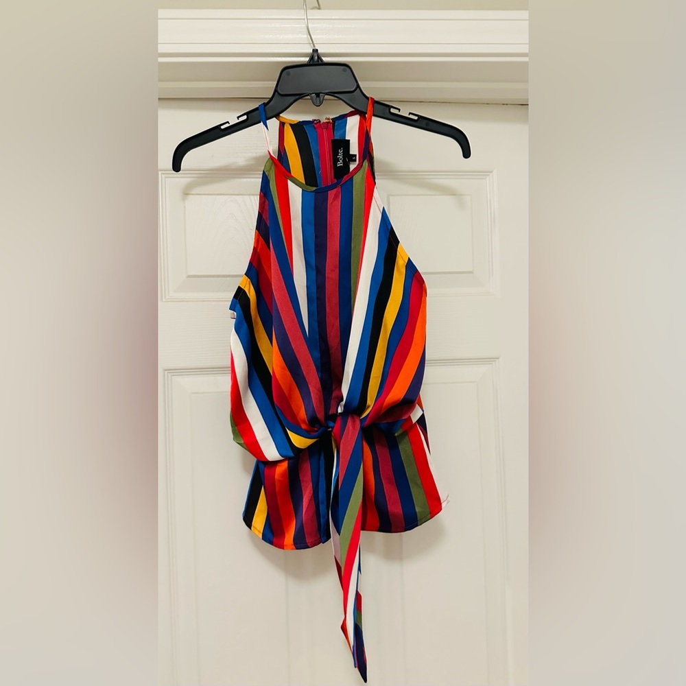 NWT Boutique Striped Tank Top With Tie Front Detail, Small